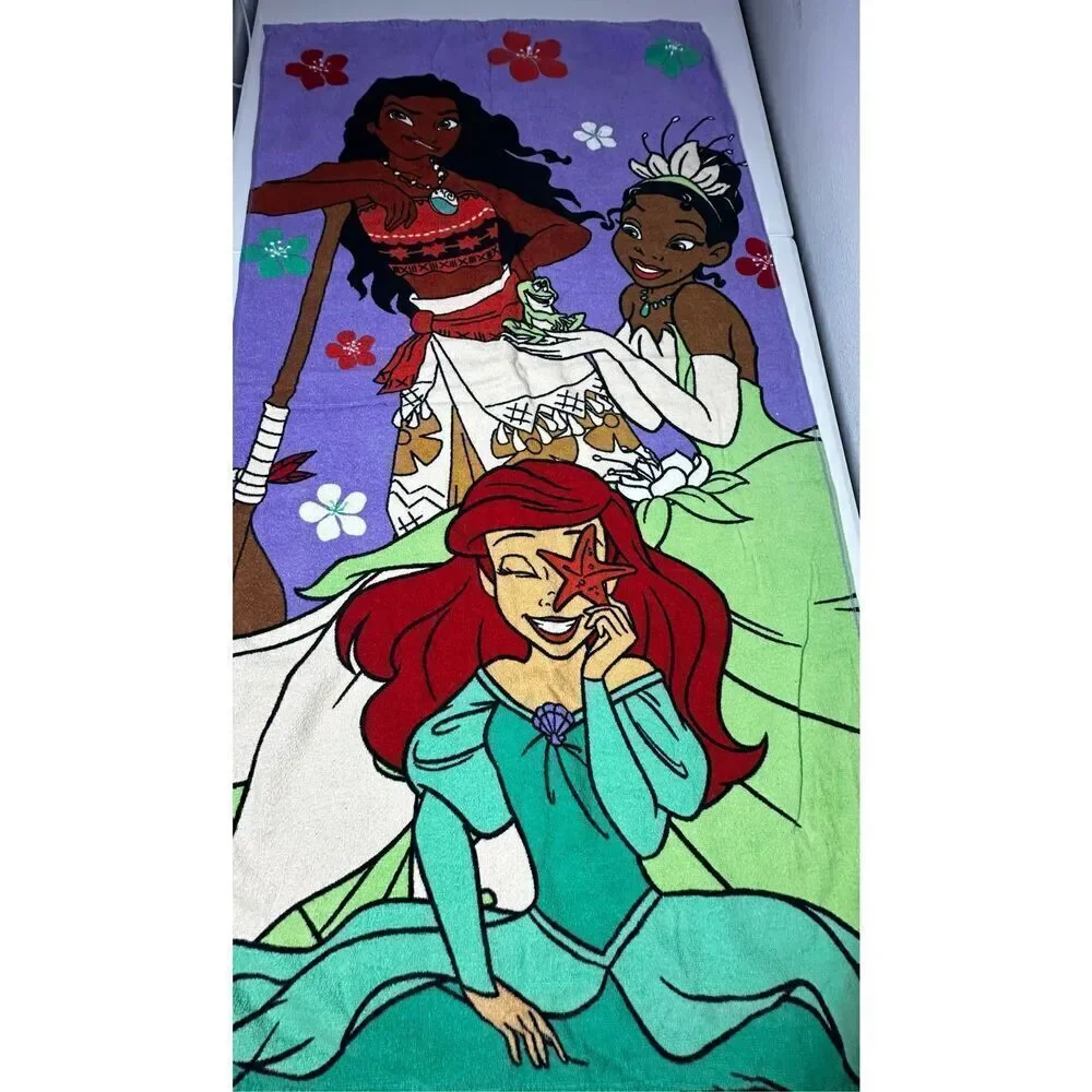 Disney Princess Flowers Beach Towel measures 27 x 50 inches